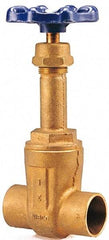 NIBCO - Class 125, Soldered Bronze Solid Wedge Rising Stem Gate Valve - 200 WOG, 125 WSP, Screw-In Bonnet - Best Tool & Supply