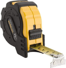 Komelon - 25' x 1" Yellow Blade Tape Measure - 1/16" & 1mm Graduation, Inch/Metric Graduation Style, Yellow/Black Case - Best Tool & Supply