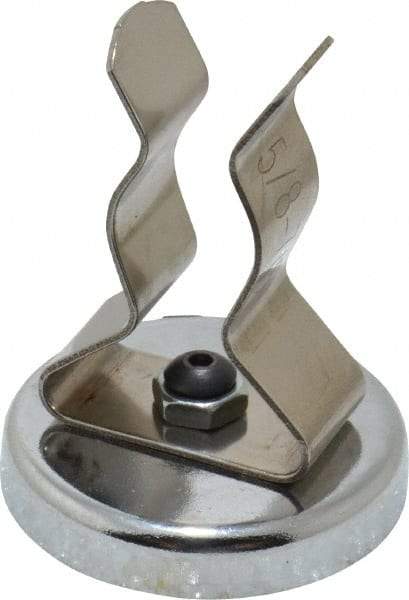 Mag-Mate - 11 Lb Max Pull Force, 1-29/32" Overall Height, 1.41" Diam, Ceramic Cup Magnet - Clamp Style, 7/8" Clamp Opening, Chrome Plated - Best Tool & Supply