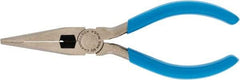 Channellock - 6" OAL, 2-5/64" Jaw Length x 3/4" Jaw Width, Long Nose Side Cutting Pliers - Crosshatch Jaw, Standard Head, Plastic Dipped Handles - Best Tool & Supply