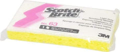 3M - 6.1" Long x 3.6" Wide x 0.7" Thick Scouring Sponge - Light-Duty, Yellow/White - Best Tool & Supply