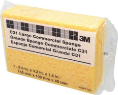 3M - 6" Long x 4-1/4" Wide x 1-5/8" Thick Cleansing Pad - Heavy-Duty, Yellow - Best Tool & Supply