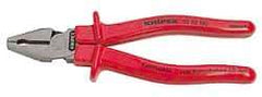 Knipex - 8" OAL, 1-1/2" Jaw Length x 1" Jaw Width, Side Cutting Pliers - Serrated Pipe Jaw, Flat Nose Head, Ergonomic Handles - Best Tool & Supply