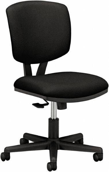 Hon - 18-3/4" High Pneumatic Height Adjustable Chair - 18" Wide x 18" Deep, 100% Polyester Seat, Black - Best Tool & Supply