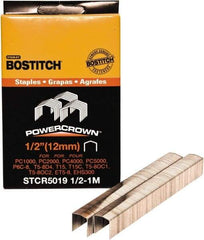 Stanley Bostitch - 1/2" Long x 7/16" Wide, 24 Gauge Crowned Construction Staple - Steel, Chisel Point - Best Tool & Supply