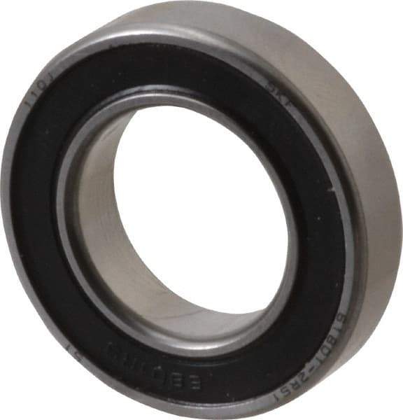 SKF - 12mm Bore Diam, 21mm OD, Double Seal Thin Section Radial Ball Bearing - 5mm Wide, 1 Row, Round Bore, 151 Lb Static Capacity, 321 Lb Dynamic Capacity - Best Tool & Supply