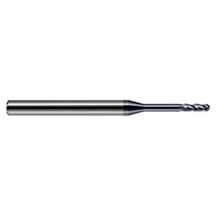 ‎0.03″ Dia. × 1/8″ Shank × 0.09″ DOC × 1-1/2″ OAL, Carbide AlTiN, Standard , 4 Flute, Ballnose End Mill - Exact Industrial Supply