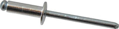 RivetKing - Size 66 Dome Head Aluminum Open End Blind Rivet - Steel Mandrel, 0.251" to 3/8" Grip, 3/8" Head Diam, 0.192" to 0.196" Hole Diam, 0.575" Length Under Head, 3/16" Body Diam - Best Tool & Supply