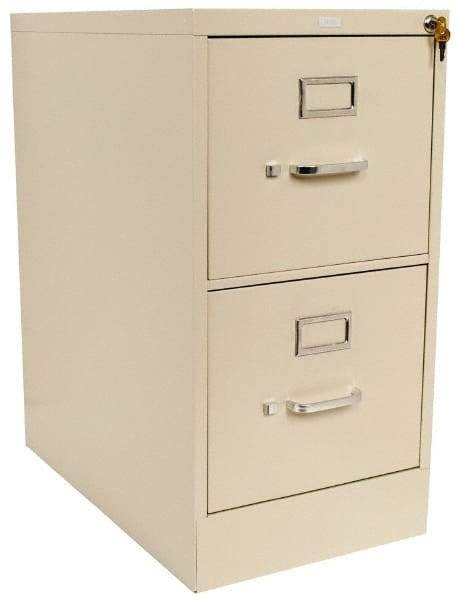 Hon - 15" Wide x 29" High x 25" Deep, 2 Drawer Vertical File with Lock - Steel, Putty - Best Tool & Supply