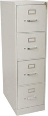 Hon - 15" Wide x 52" High x 25" Deep, 4 Drawer Vertical File with Lock - Steel, Light Gray - Best Tool & Supply