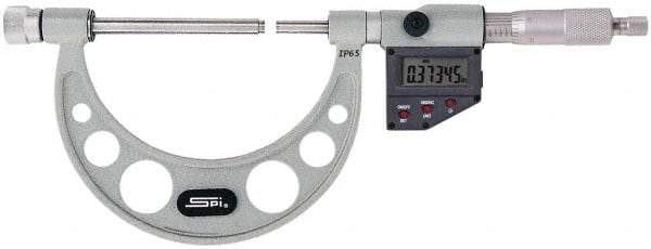 SPI - 3 Anvil, Electronic, 12 to 16 Inch Range, Carbide Face Interchangeable Anvil Micrometer - Ratchet Stop Thimble, 0.0001 Inch Resolution, 0.0004 Inch Accuracy, Includes Fitted Case - Best Tool & Supply