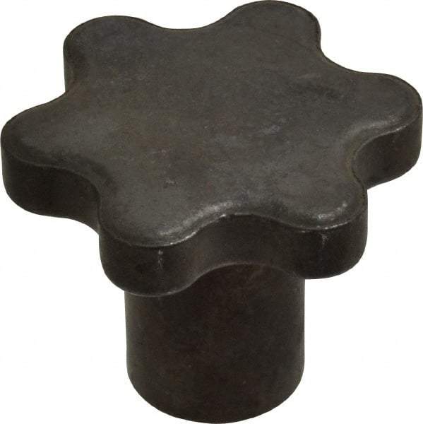 Made in USA - 2" Head Diam, 6 Point Scalloped Knob - 3/8-16 Hole, Steel - Best Tool & Supply