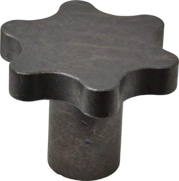 Made in USA - 2-1/2" Head Diam, 6 Point Scalloped Knob - 1/2-13 Hole, Steel - Best Tool & Supply