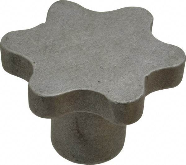 Made in USA - 3" Head Diam, 6 Point Scalloped Knob - 3/4-10 Hole, Aluminum - Best Tool & Supply