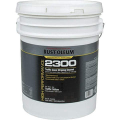 Rust-Oleum - 5 Gal Traffic Yellow Flat Finish Striping Paint - 410 to 540 Sq Ft per Gal, Interior/Exterior - Best Tool & Supply