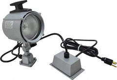 Electrix - 4 NEMA Rated, 12 VDC, 55 Watt, Spot Machine Light - Direct Mount, 9 Ft. Cord, 4-1/2 Inch Light Diameter, Remote Ballast, Gray - Best Tool & Supply