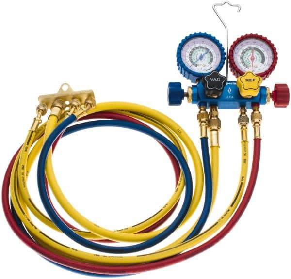 Imperial - 4 Valve Manifold Gauge - With 4 x 5' Hose - Best Tool & Supply