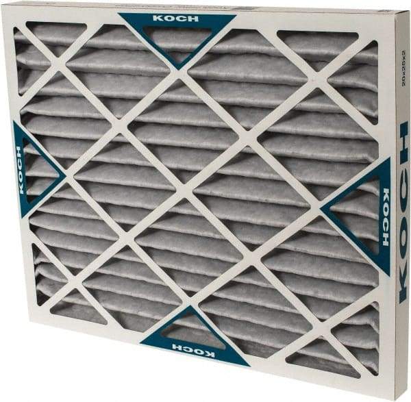 Made in USA - 20" Noml Height x 25" Noml Width x 2" Noml Depth, 70% Capture Efficiency, Wire-Backed Pleated Air Filter - MERV 8, Cotton/Polyester & Activated Carbon, Integrated Beverage Board Frame, 500 Max FPM, 1,740 CFM, For Any Unit - Best Tool & Supply