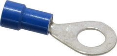 Made in USA - 16-14 AWG Fully Insulated Crimp Connection Circular Ring Terminal - 1/4" Stud, Copper Contact - Best Tool & Supply