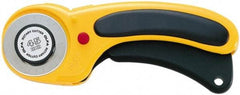 Olfa - Fixed Safety Cutter - 1.77" Tungsten Tool Steel Blade, Yellow & Black ABS Plastic with Elastomer Inset Handle, 1 Blade Included - Best Tool & Supply