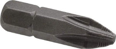 Apex - #2, Hex Drive Phillips ACR Screwdriver Bit - 1/4" Drive, 1" OAL - Best Tool & Supply