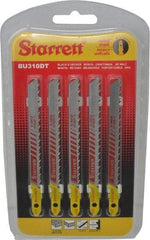 Starrett - 4" Long, 10 Teeth per Inch, Bi-Metal Jig Saw Blade - Toothed Edge, 5/16" Wide x 0.05" Thick, U-Shank, Ground Taper Tooth Set - Best Tool & Supply