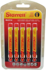 Starrett - 3" Long, 14 Teeth per Inch, Bi-Metal Jig Saw Blade - Toothed Edge, 5/16" Wide x 0.04" Thick, U-Shank, Wavy Tooth Set - Best Tool & Supply