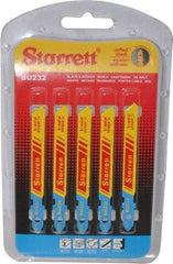 Starrett - 3" Long, 32 Teeth per Inch, Bi-Metal Jig Saw Blade - Toothed Edge, 5/16" Wide x 0.04" Thick, U-Shank, Wavy Tooth Set - Best Tool & Supply