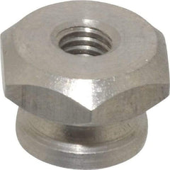 Electro Hardware - #10-32 UNF Thread, Uncoated, Grade 303 Stainless Steel Hex Thumb Nut - 11/32" Overall Height, 1/2" Head Diam - Best Tool & Supply