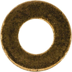 Value Collection - #2 Screw, Brass Standard Flat Washer - 0.099" ID x 0.187" OD, 0.02" Thick, Plain Finish - Best Tool & Supply