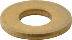 Value Collection - #4 Screw, Brass Standard Flat Washer - 0.12" ID x 0.281" OD, 0.025" Thick, Plain Finish - Best Tool & Supply