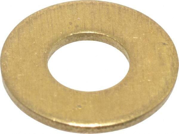 Value Collection - #12 Screw, Brass Standard Flat Washer - 0.228" ID x 1/2" OD, 0.04" Thick, Plain Finish - Best Tool & Supply