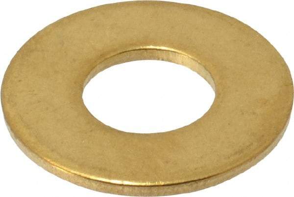 Value Collection - 3/8" Screw, Brass Standard Flat Washer - 0.392" ID x 7/8" OD, 0.062" Thick, Plain Finish - Best Tool & Supply