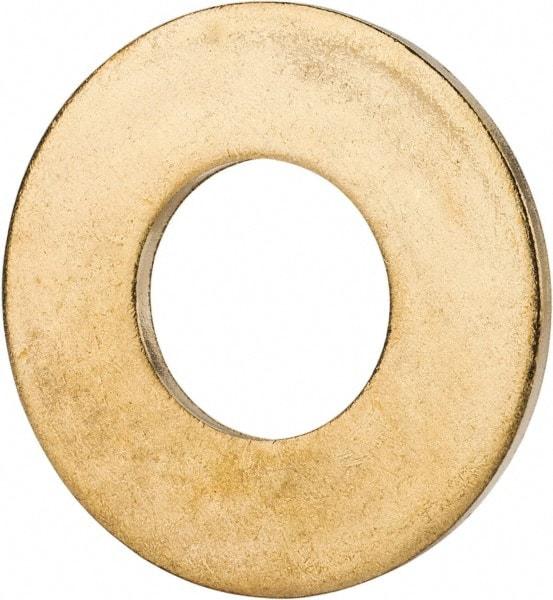 Value Collection - 5/8" Screw, Brass Standard Flat Washer - 0.687" ID x 1-1/2" OD, 0.102" Thick, Plain Finish - Best Tool & Supply