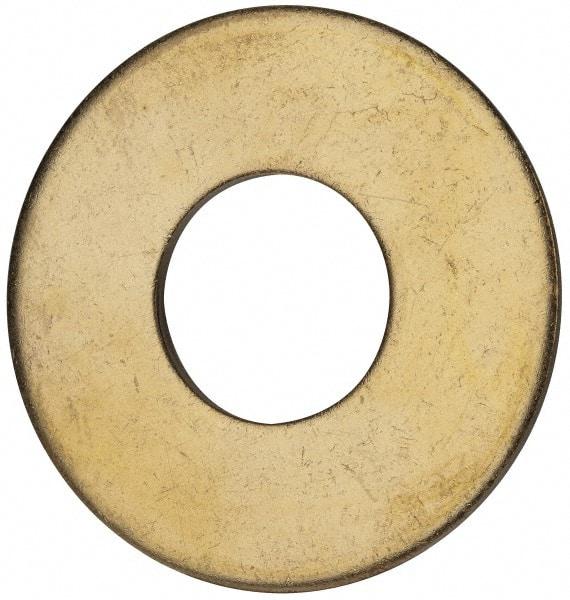 Value Collection - 1" Screw, Brass Standard Flat Washer - 1.062" ID x 2-1/2" OD, 0.144" Thick, Plain Finish - Best Tool & Supply