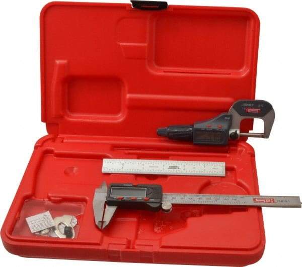 SPI - 3 Piece, Machinist Caliper and Micrometer Tool Kit - 0.0001 Inch Graduation - Best Tool & Supply