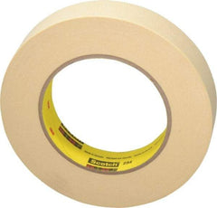 3M - 1" Wide x 60 Yd Long Tan Paper Masking Tape - Series 234, 5.9 mil Thick, 27 In/Lb Tensile Strength - Best Tool & Supply