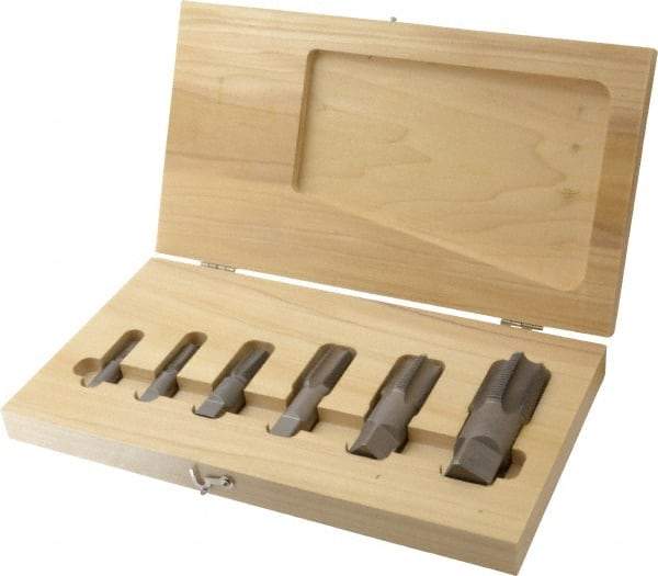 Irwin - 1 - 11-1/2 NPT, 4 & 5 Flute, Bottoming, Plug & Taper, Bright Finish, Carbon Steel Tap Set - Right Hand Cut - Best Tool & Supply