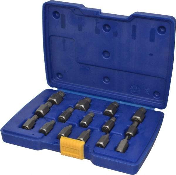 Irwin - 15 Piece Spiral Flute Screw Extractor Set - Screw Range 1/8 to 9/16" - Best Tool & Supply