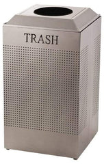 Rubbermaid - 29 Gal Silver Square Recycling Container - Steel, 32-3/8" High x 18-1/2" Long x 18-1/2" Wide - Best Tool & Supply