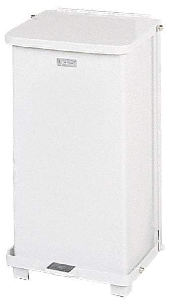 Rubbermaid - 12 Gal Square Unlabeled Trash Can - 23" High x 12" Long x 12" Wide, White, Steel - Best Tool & Supply