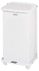 Rubbermaid - 12 Gal Square Unlabeled Trash Can - 23" High x 12" Long x 12" Wide, White, Steel - Best Tool & Supply