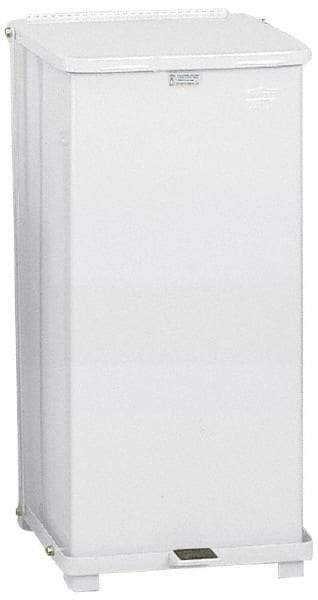 Rubbermaid - 24 Gal Square Unlabeled Trash Can - 30" High x 15" Long x 15" Wide, White, Steel - Best Tool & Supply