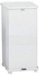 Rubbermaid - 24 Gal Square Unlabeled Trash Can - 30" High x 15" Long x 15" Wide, White, Steel - Best Tool & Supply