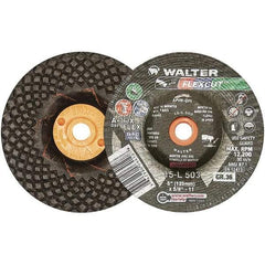 WALTER Surface Technologies - 5" Diam x 5/8" Hole, 36 Grit Surface Grinding Wheel - Aluminum Oxide, Very Coarse Grade, 12,200 Max RPM - Best Tool & Supply