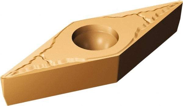 Sandvik Coromant - VBMT333 MM Grade 1125 Carbide Turning Insert - TiAlN/AlCr2O3 Finish, 35° Diamond, 3/8" Inscr Circle, 3/16" Thick, 3/64" Corner Radius - Best Tool & Supply