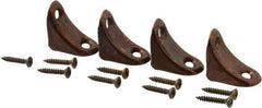 National Mfg. - 1-3/8" Long x 3/4" Wide, Steel, Chair Leg Brace - Antique Bronze Coated - Best Tool & Supply