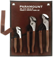 Paramount - 3 Piece Tongue & Groove Plier Set - Comes in Canvas Roll - Best Tool & Supply