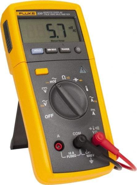 Fluke - 233, CAT IV, CAT III, 1,000 VAC/VDC, Digital True RMS Auto Ranging Manual Ranging Multimeter - 40 mOhm, Measures Voltage, Capacitance, Current, Resistance - Best Tool & Supply