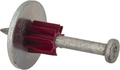 Powers Fasteners - 0.145" Shank Diam, 7/8" Washer Diam, Grade 1062 Steel Powder Actuated Drive Pin with Washer - 0.3" Head Diam, 1-1/2" Shank Length - Best Tool & Supply